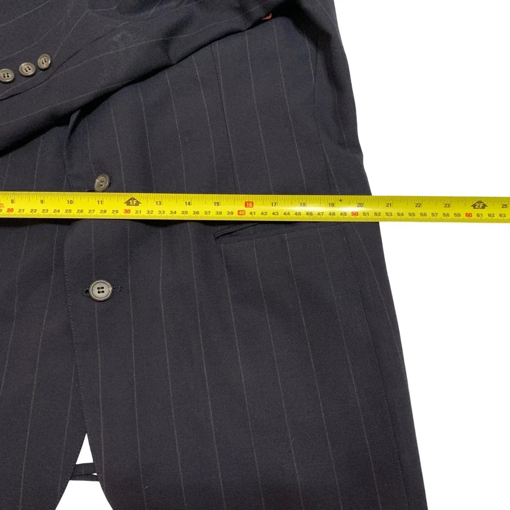 Polo Ralph Lauren University Club Mens Navy Pinstripe‎ Virgin Wool Blazer USA